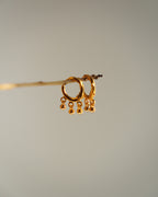 FLORA- Gold Ball Drop Hoop Earrings