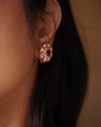 ROOP- Gold Kundan Floral Stud Earrings