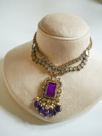 ZIKHIN-Royal Victorian Kundan Stonework Necklace Set