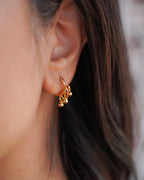 FLORA- Gold Ball Drop Hoop Earrings