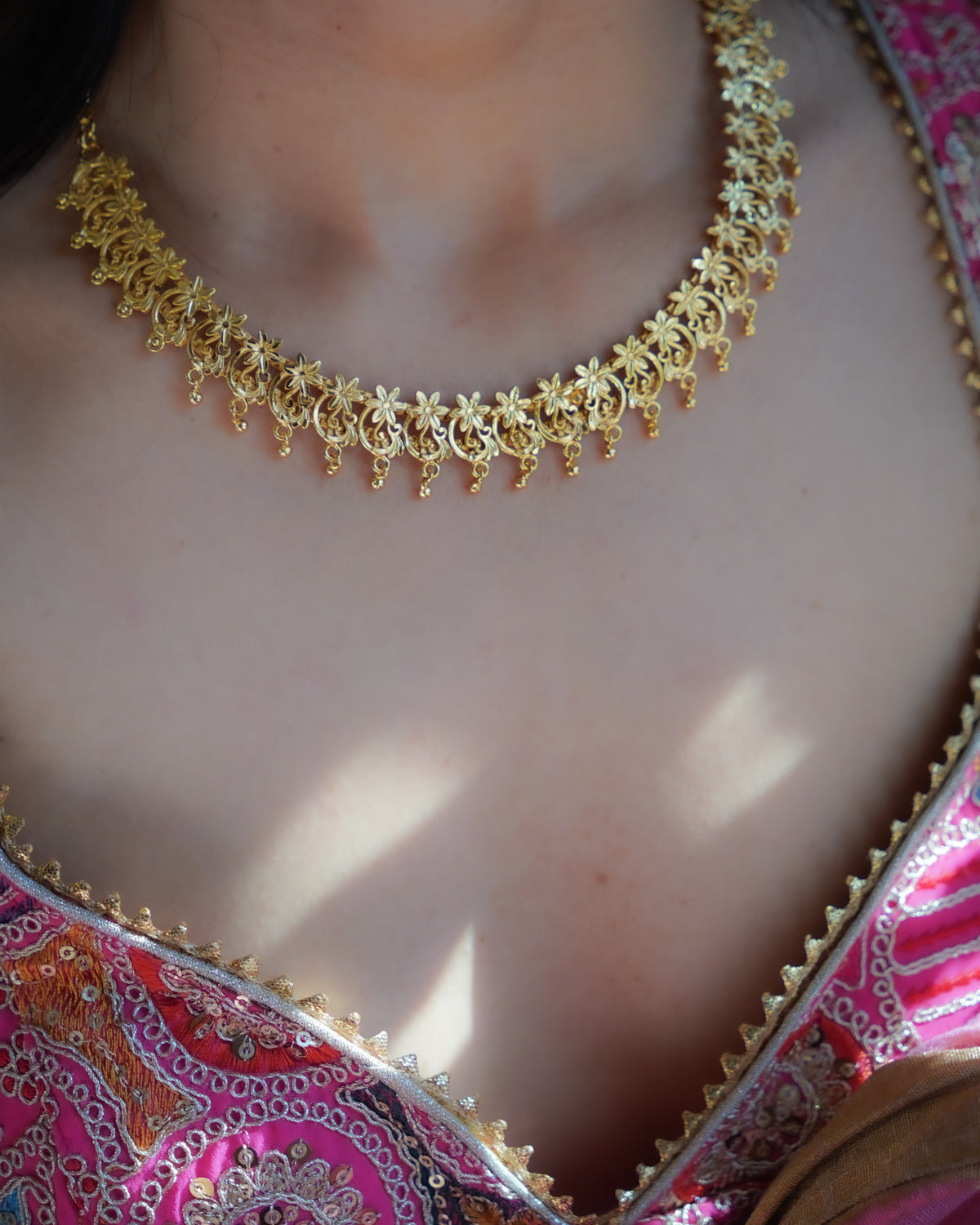 ORO-Gold Necklace with Earrings