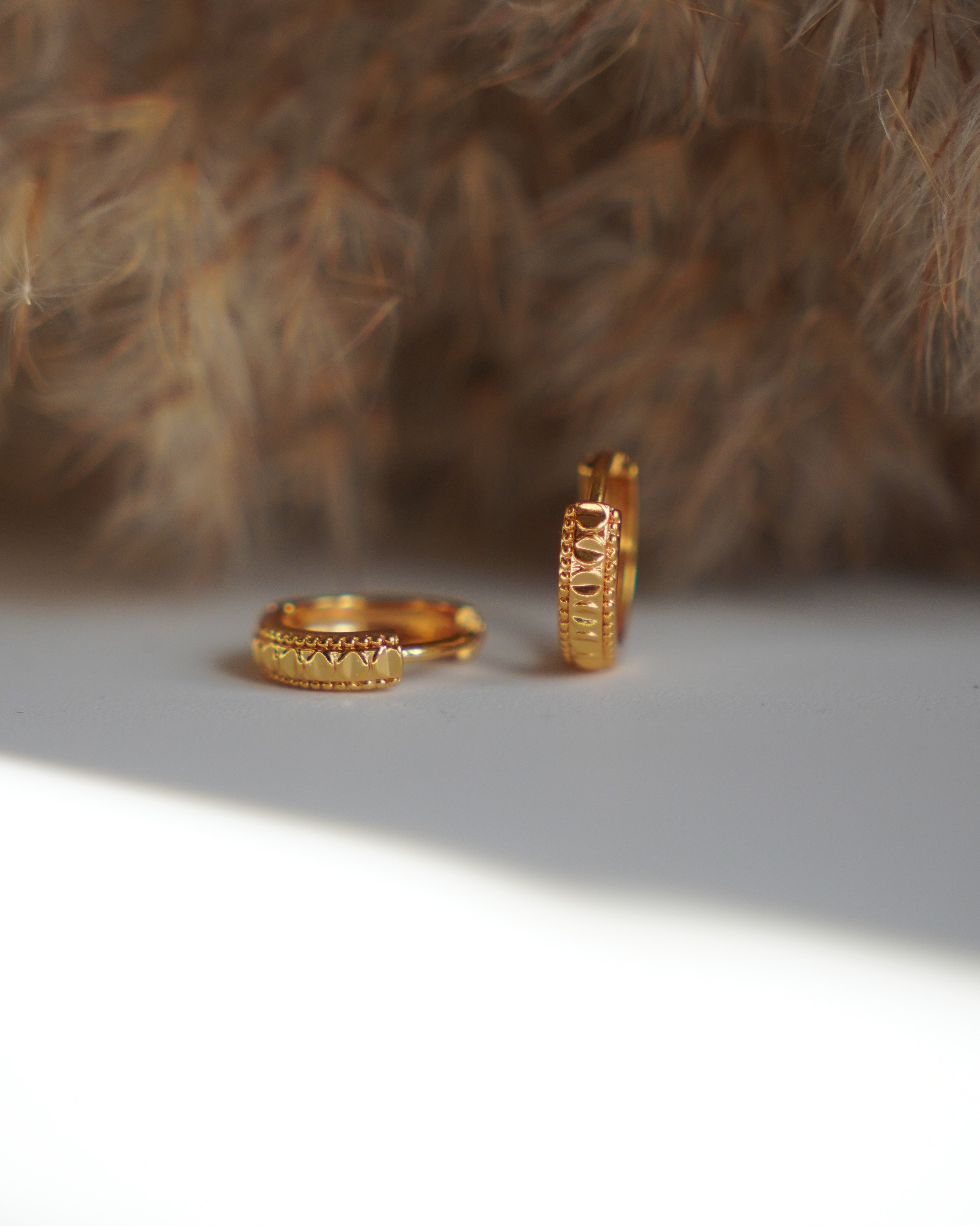 FLORA- Vintage Textured Mini Hoop Earrings