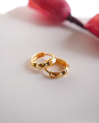 FLORA- Faceted Gold Huggie Hoop Earrings