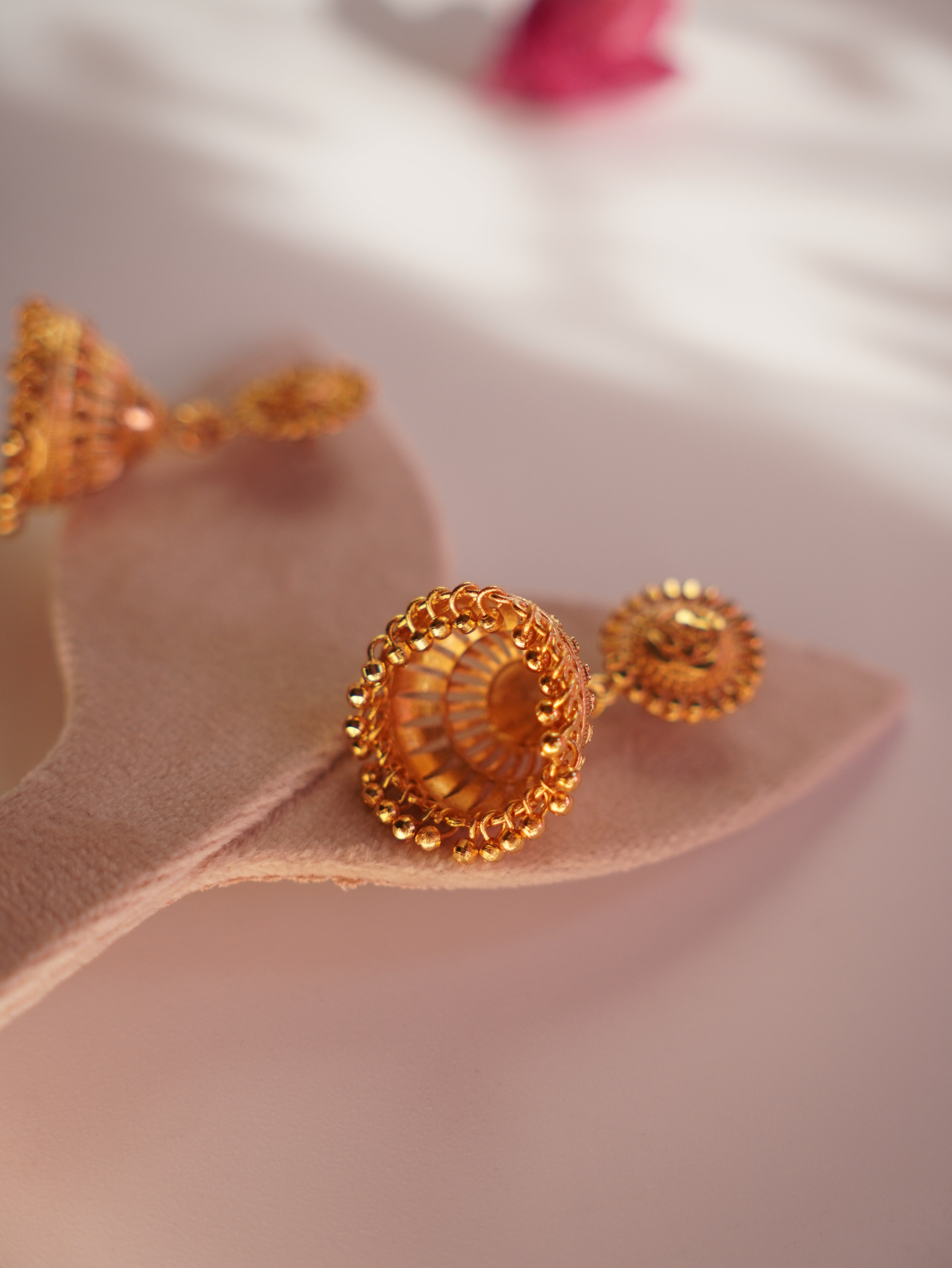 ORO- Luxurious Gold Jhumka Earrings