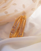 ZORA -  Premium 1 Gram Gold Plated American Diamond Kada Bangles | Micro Plated Stone Encrusted Traditional Bracelets Set of 2