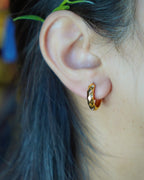 FLORA- Faceted Gold Huggie Hoop Earrings