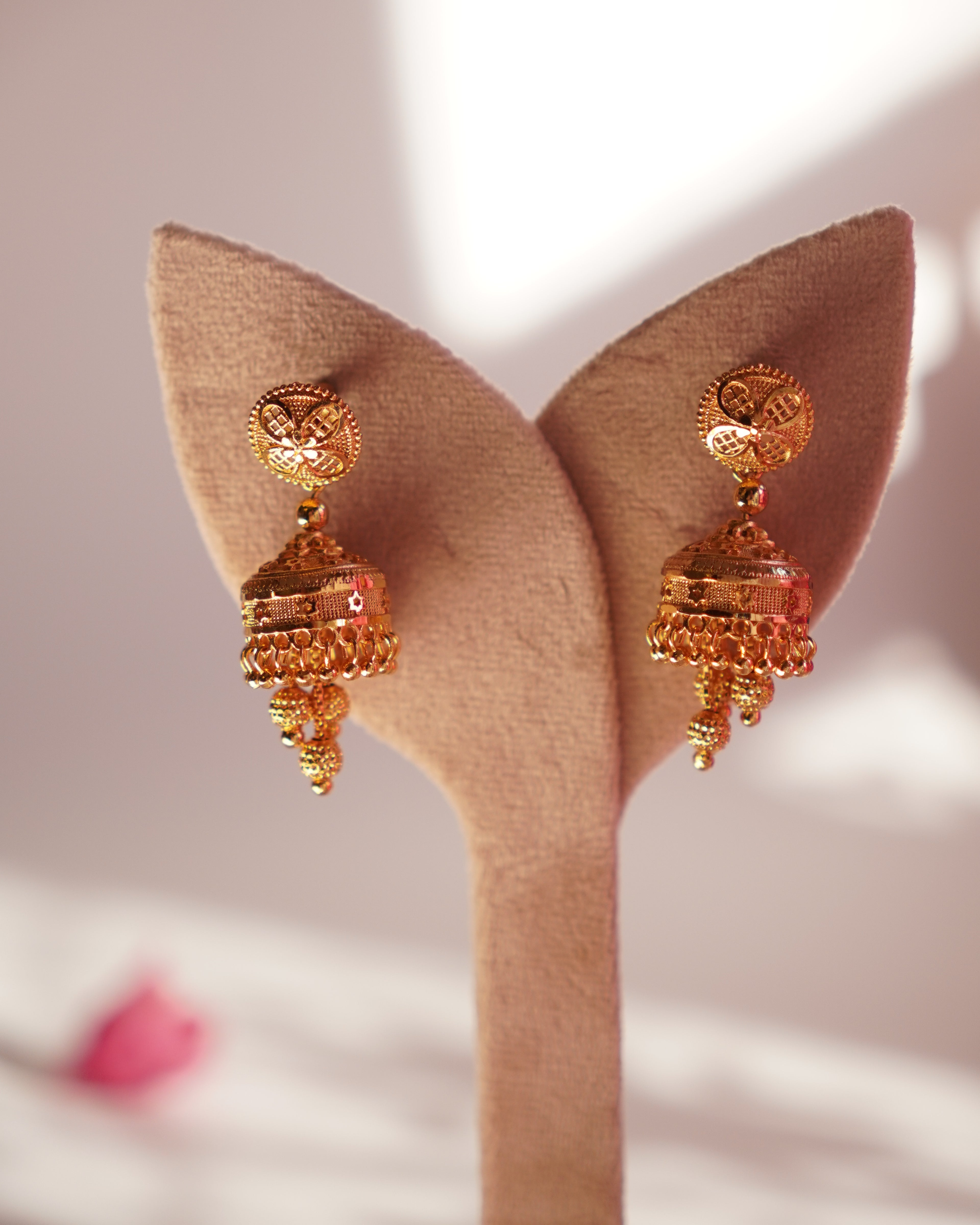 ORO-Divine Radiance Gold Jhumka Earrings
