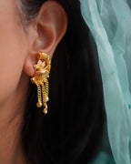 ORO- Traditional 1 Gram Gold Purnakumbha Necklace Set with Matching Drop Earrings | Premium Micro Plated Temple Jewellery