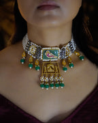 ZIKHIN- Beautiful Palki Stonework Kundan Choker Set