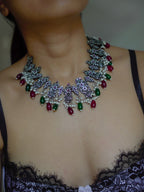 Anassa- Multi stone Peacock floral Necklace Set