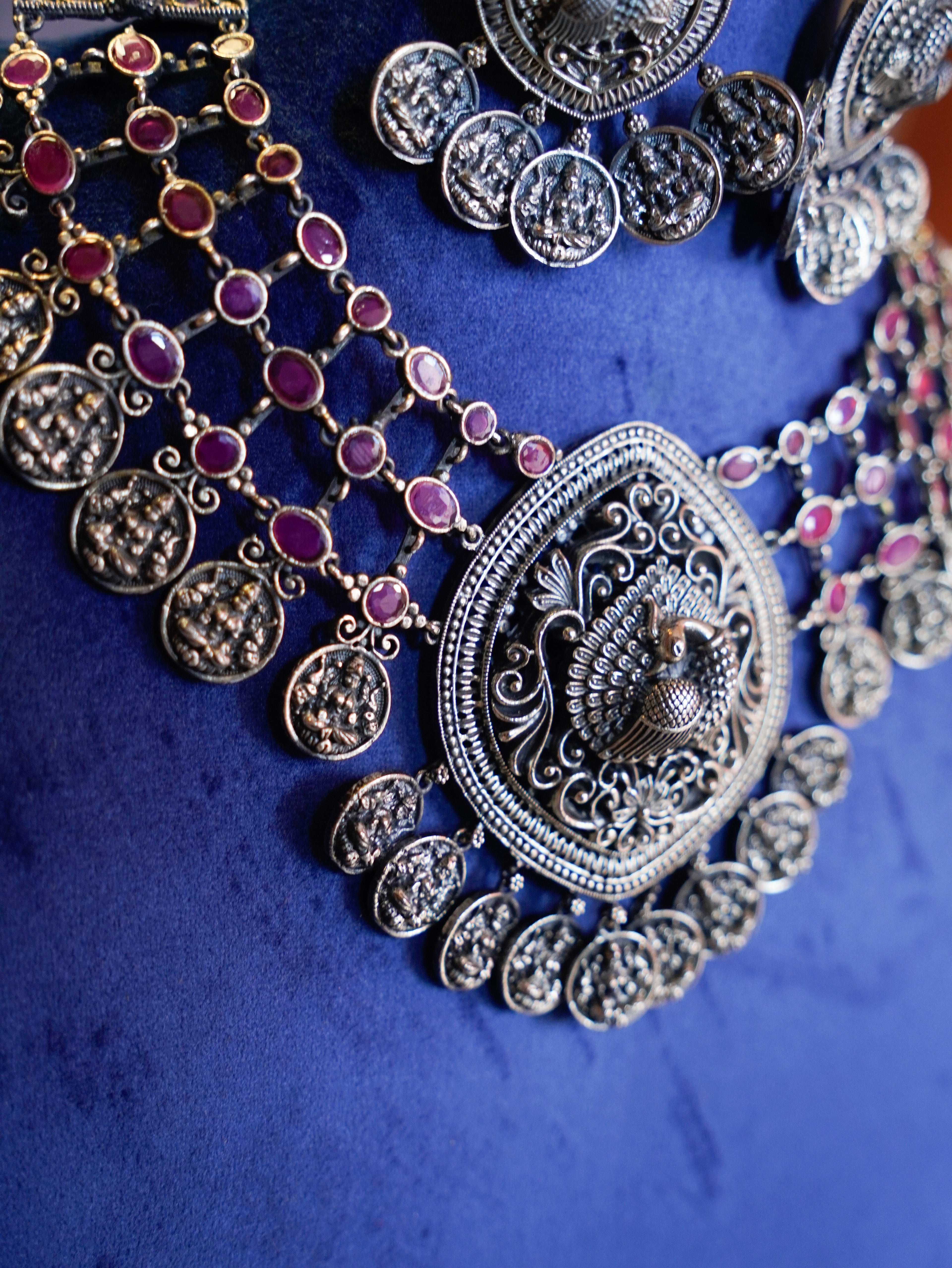 Anassa- Peacock Devi Coin Necklace Set