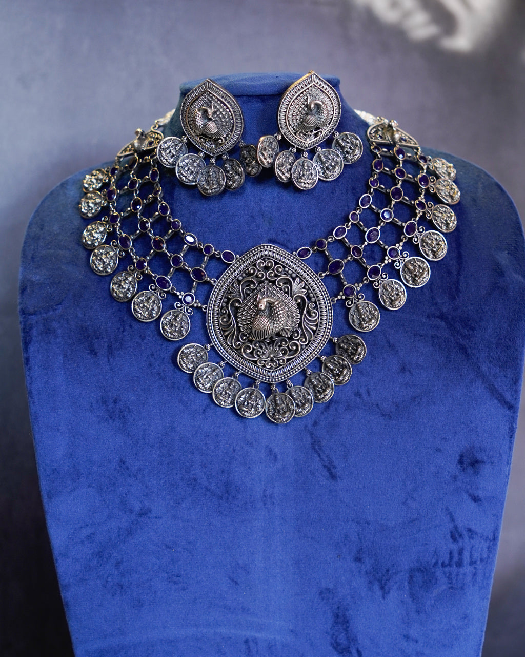 Anassa- Peacock Devi Coin Necklace Set