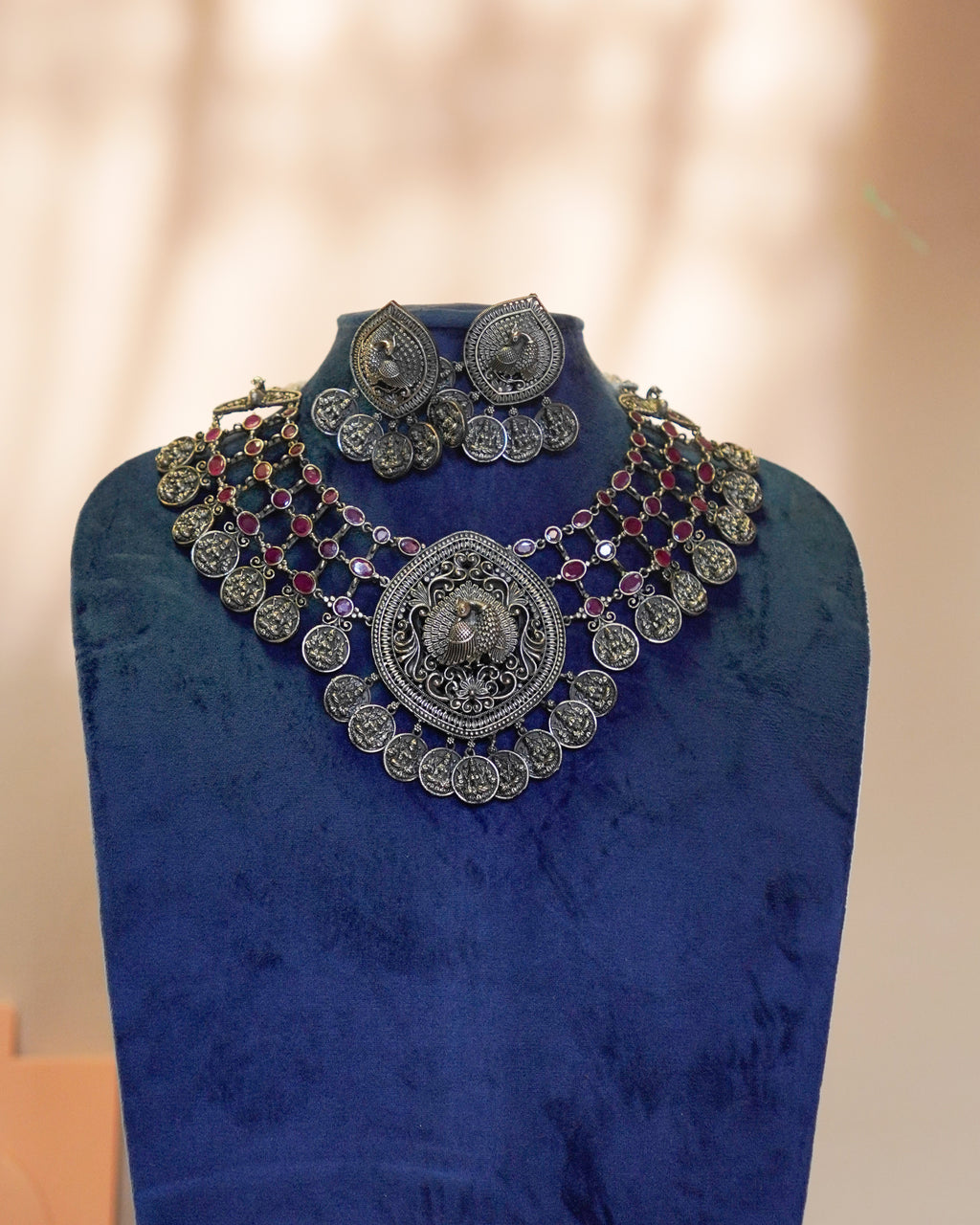 Anassa- Peacock Devi Coin Necklace Set