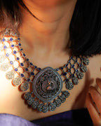 Anassa- Peacock Devi Coin Necklace Set