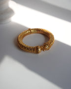 ORO-  Gold Brass Textured Designer Kada Bracelet
