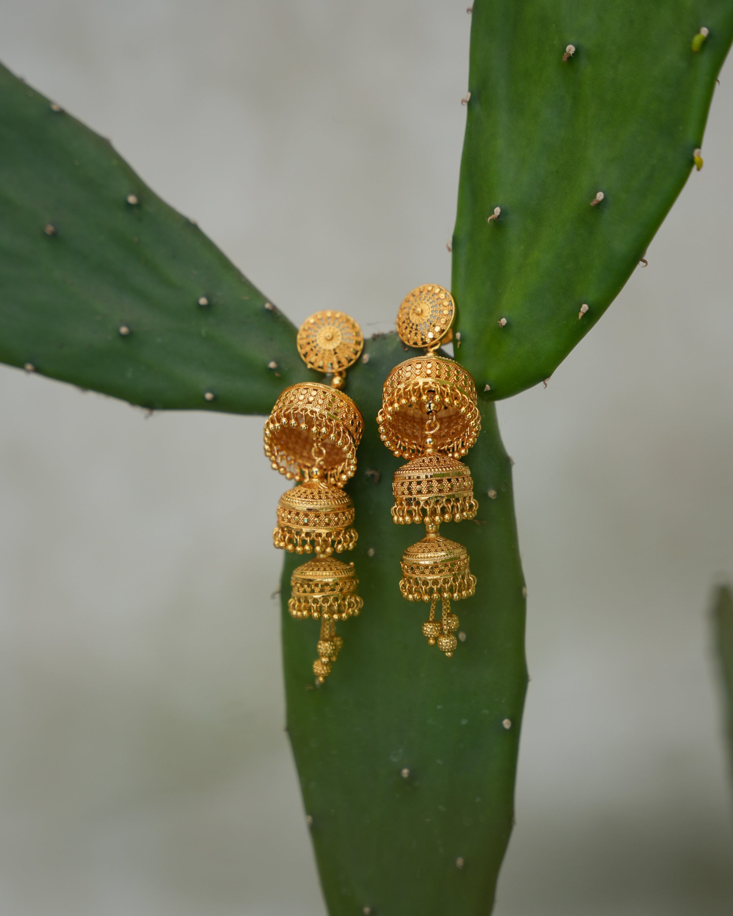 ORO-Goddess Jhumka Earrings