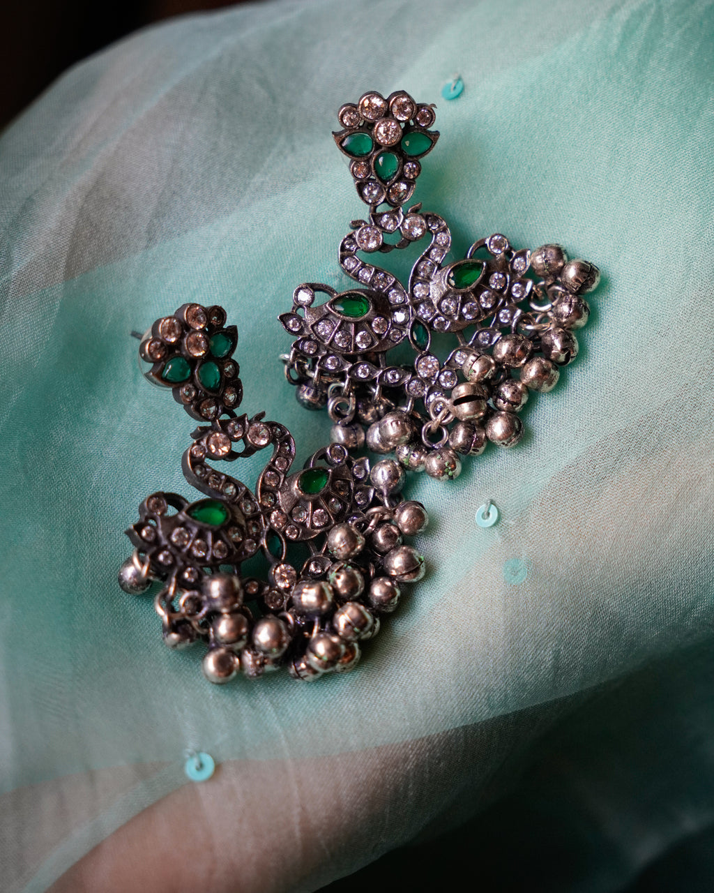 Anassa-Floral Peacock Folk Necklace Set