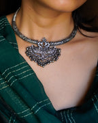 Anassa-Floral Peacock Folk Necklace Set