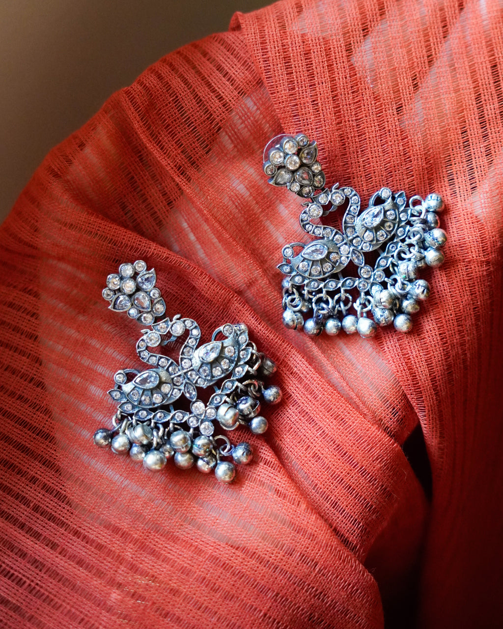 Anassa-Floral Peacock Folk Necklace Set