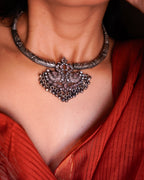 Anassa-Floral Peacock Folk Necklace Set