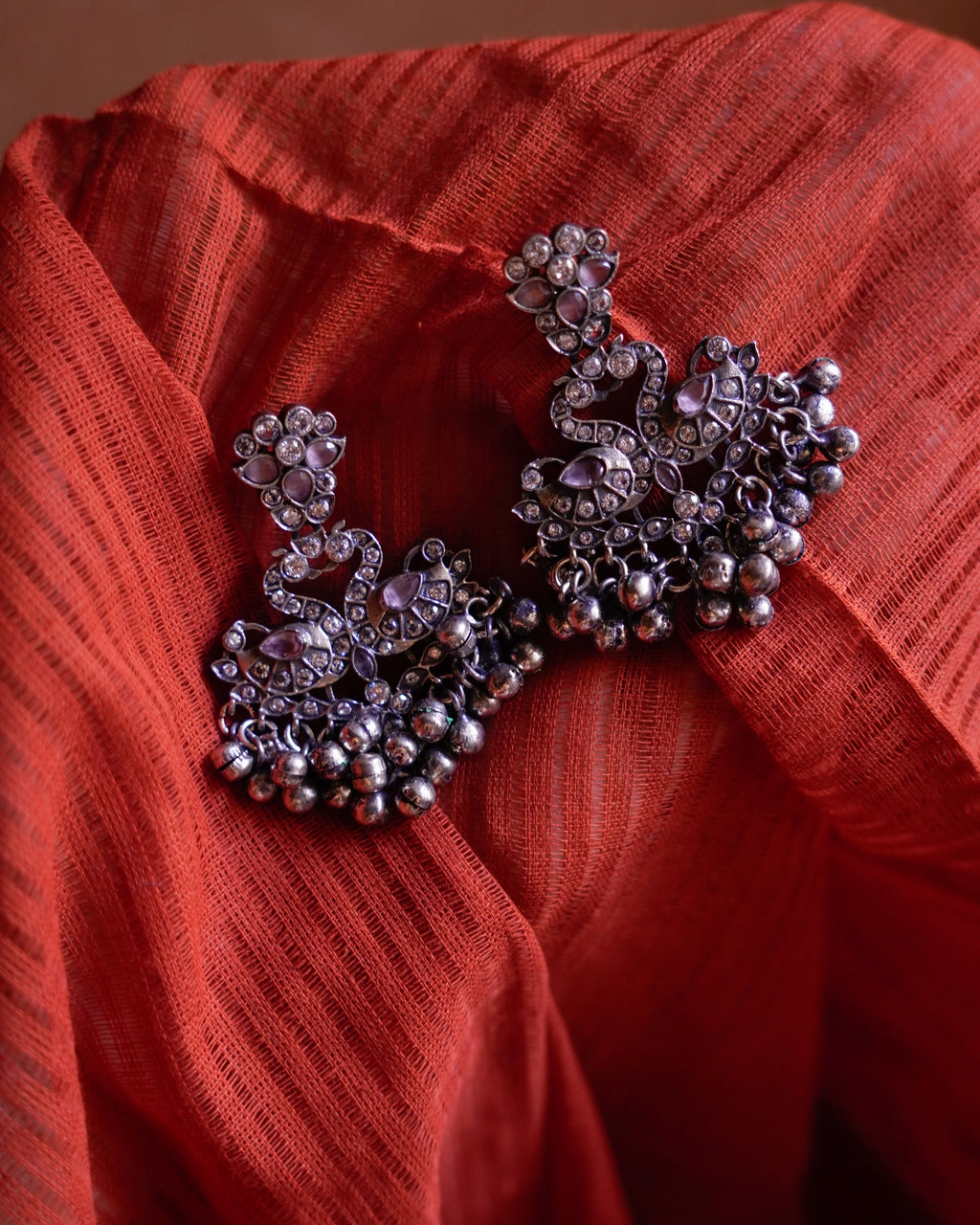 Anassa-Floral Peacock Folk Necklace Set