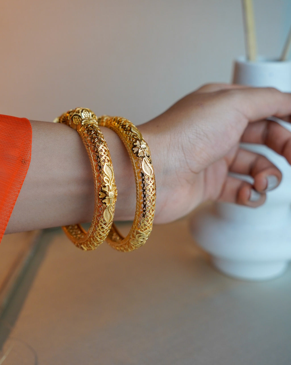 0RO-Rajwar Gold Plated Bangles