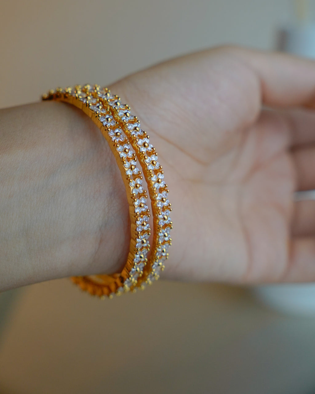 ORO- Beautiful AD Gold Plated Bangles