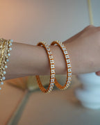 ORO- Beautiful AD Gold Plated Bangles