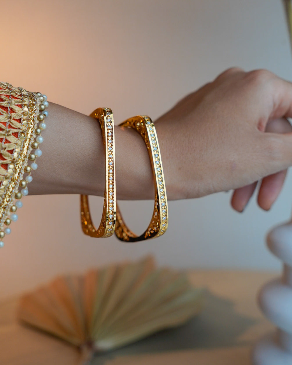 ORO-Squared Gold Plated Bangle