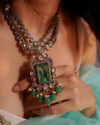 ROOP-Royal Victorian Kundan Stonework Necklace Set