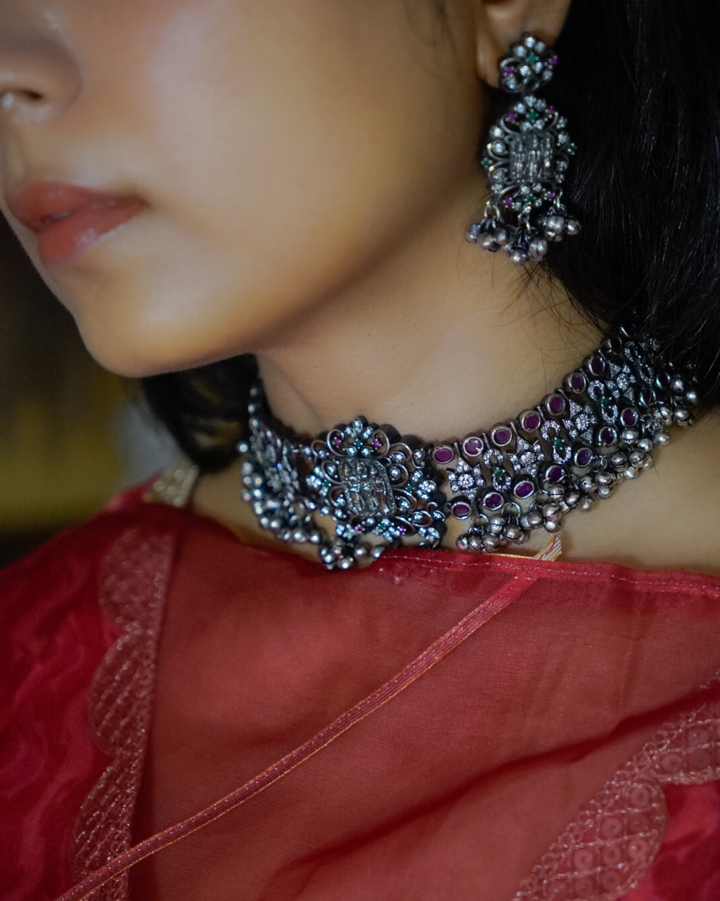 Anassa- Floral Devi Choker Necklace Set