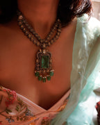 ROOP-Royal Victorian Kundan Stonework Necklace Set