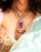 ROOP-Royal Victorian Kundan Stonework Necklace Set