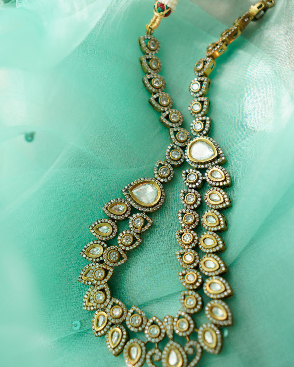 ROOP-Royal Victorian Kundan Stonework Necklace Set