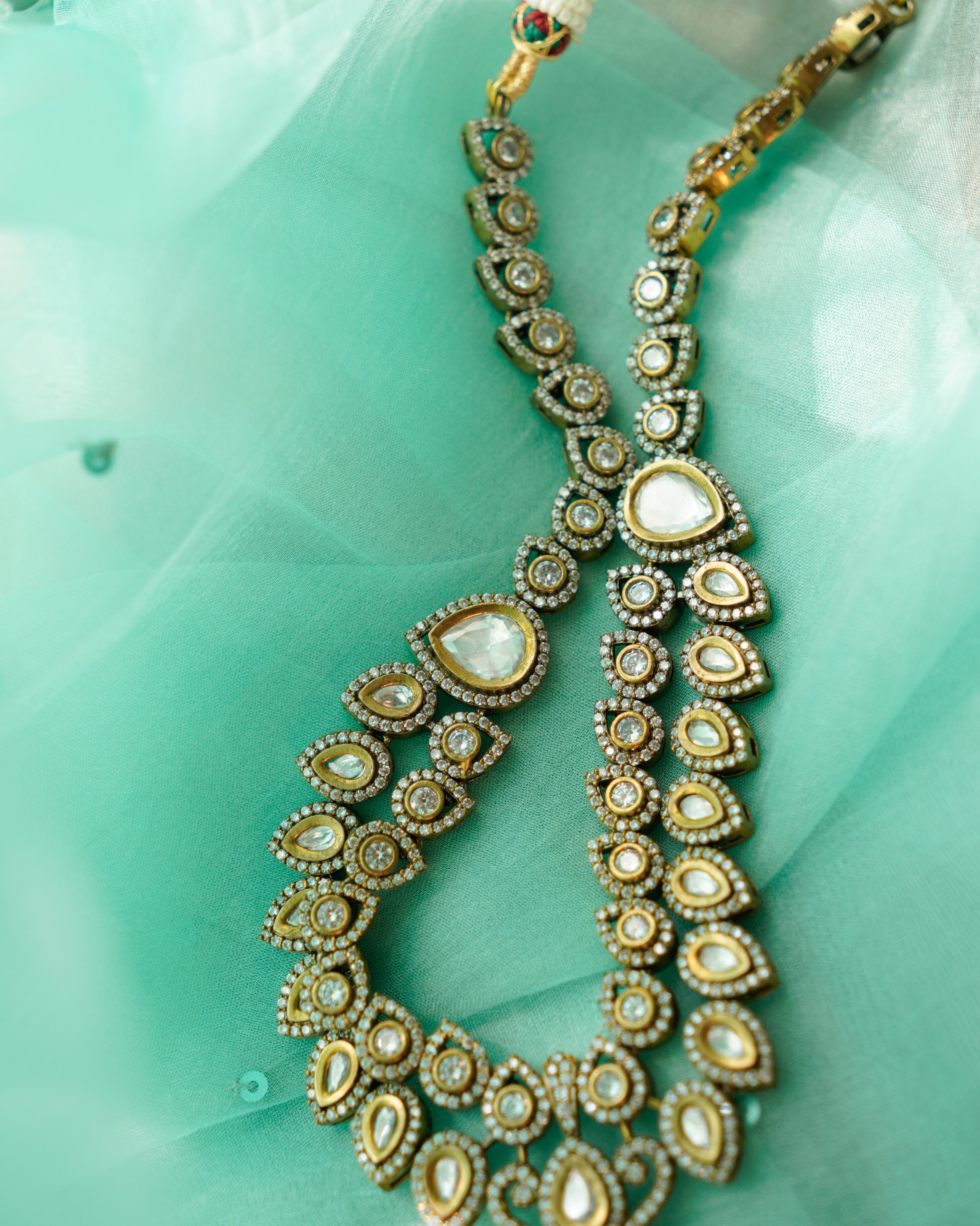 ROOP-Royal Victorian Kundan Stonework Necklace Set