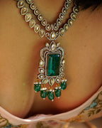 ROOP-Royal Victorian Kundan Stonework Necklace Set