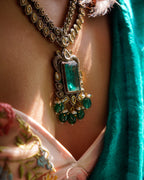 ROOP-Royal Victorian Kundan Stonework Necklace Set