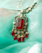 ROOP-Royal Victorian Kundan Stonework Necklace Set