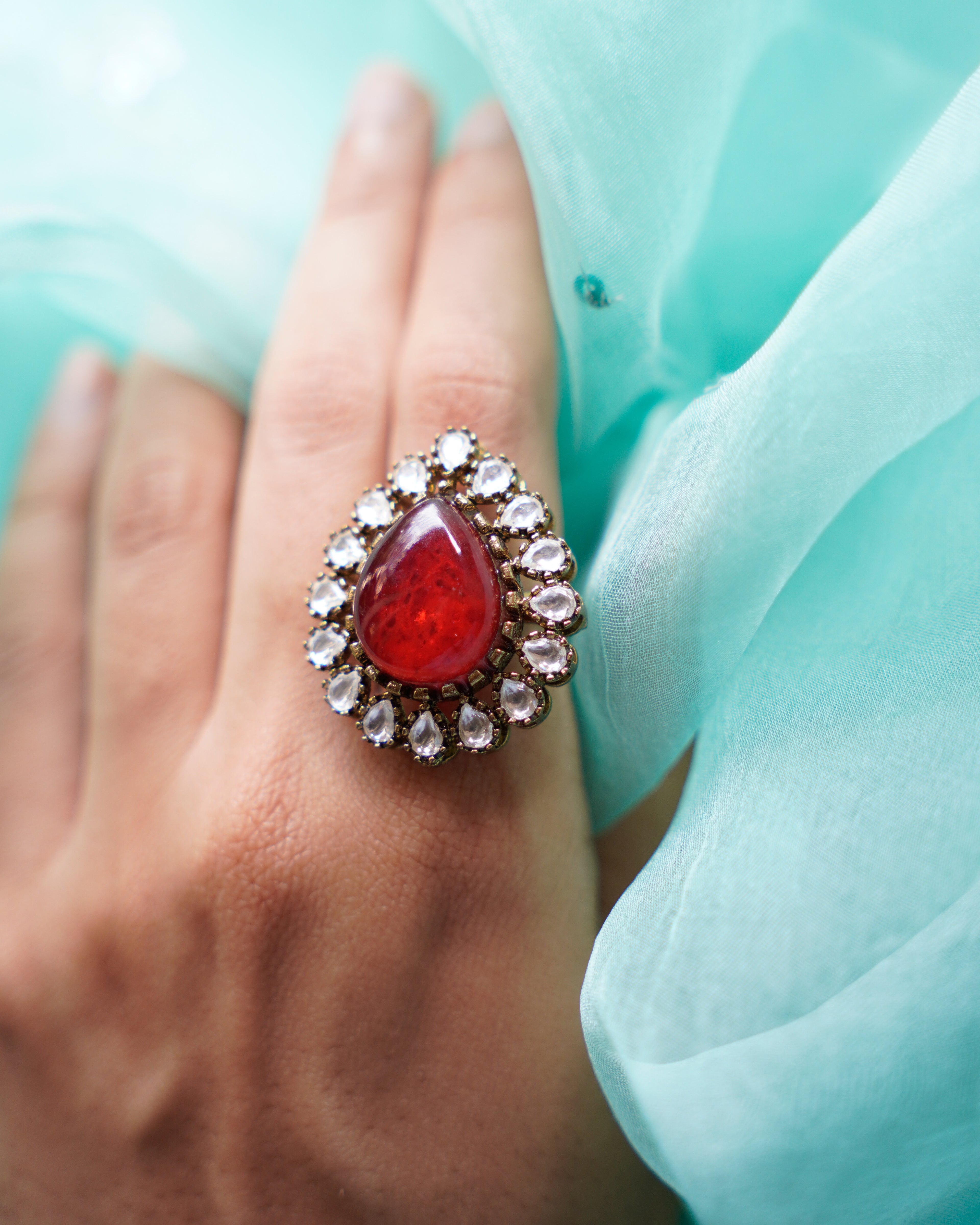 ZIKHIN- Majestic Charm Ornate Adjustable Rings