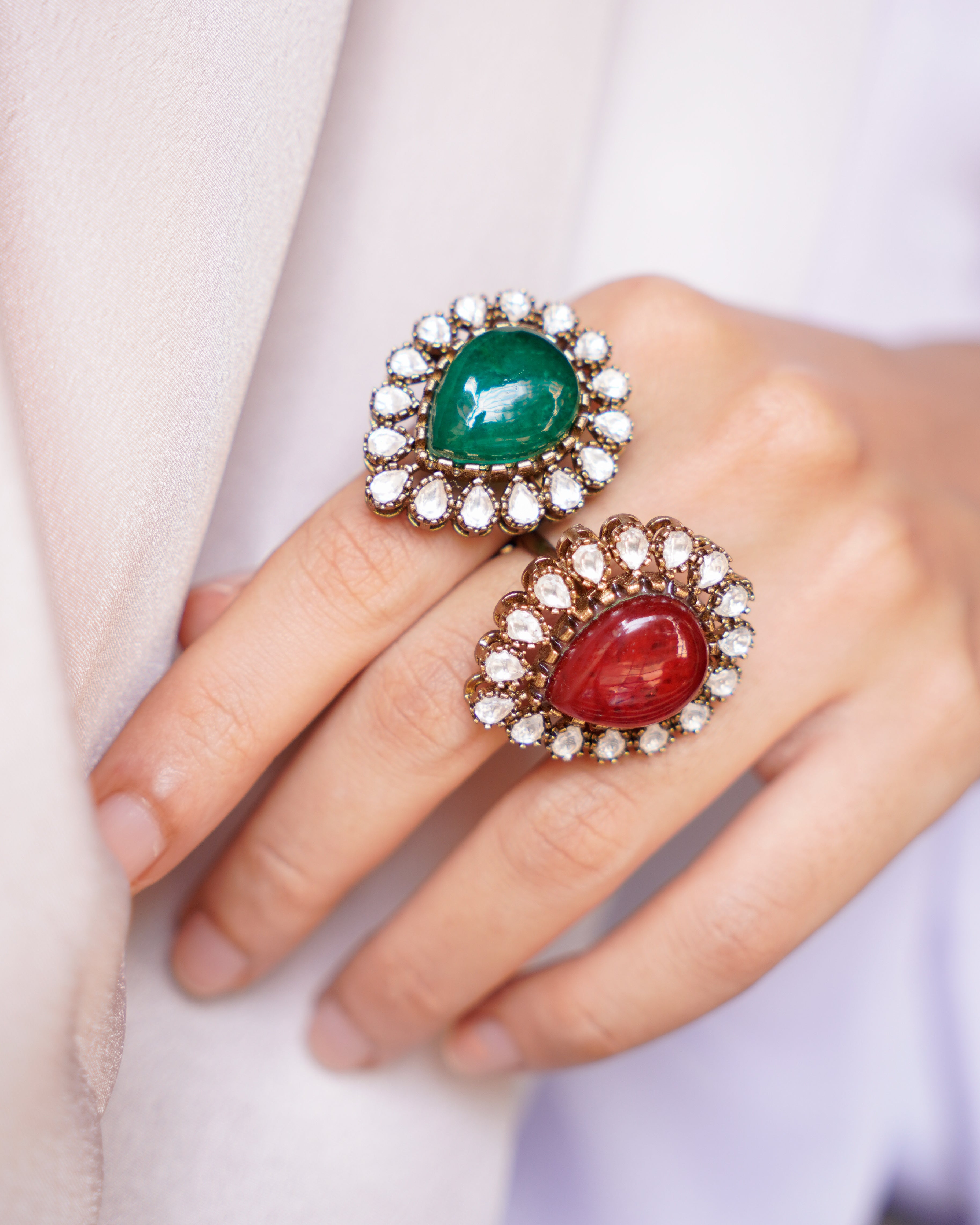 ZIKHIN- Majestic Charm Ornate Adjustable Rings