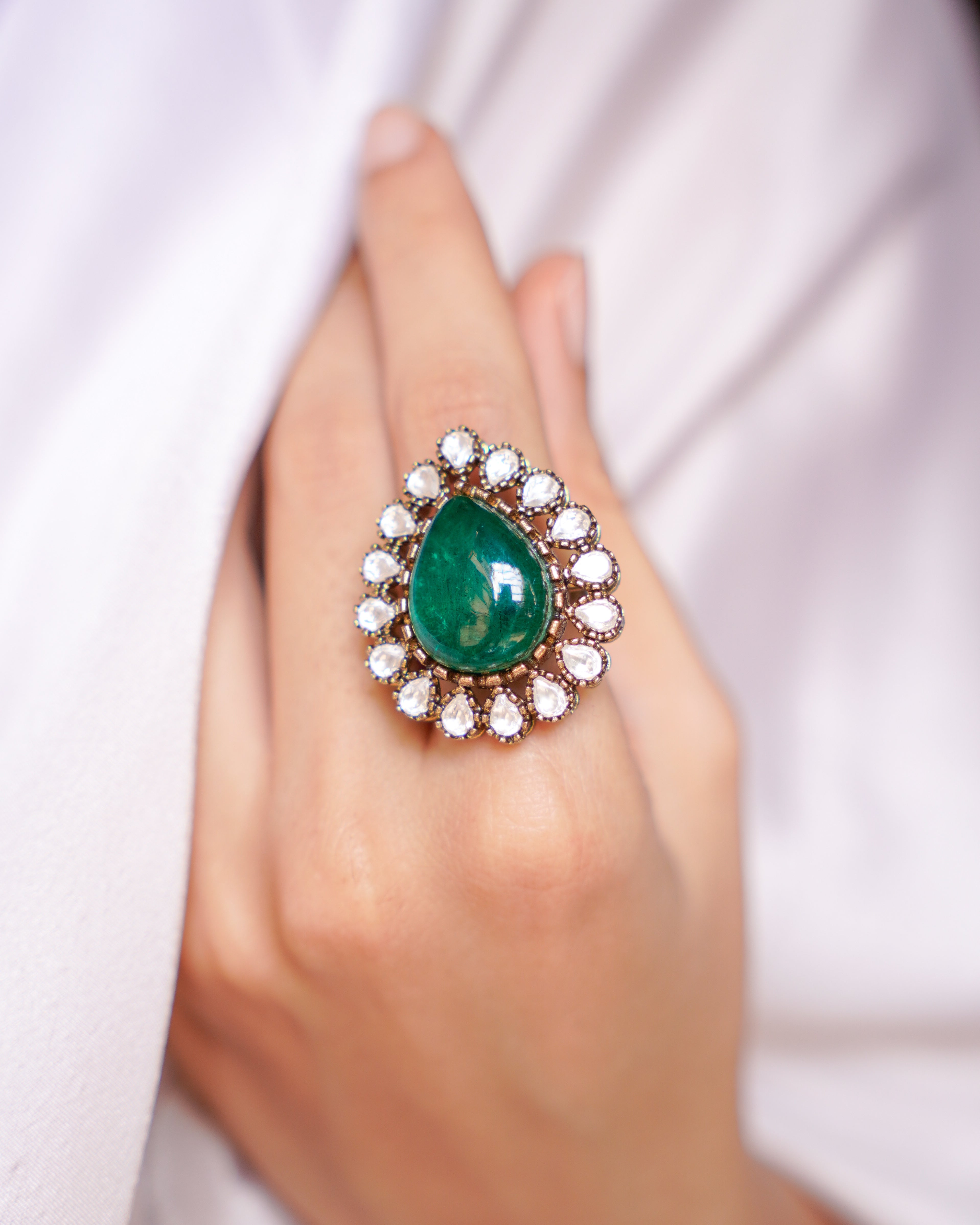 ZIKHIN- Majestic Charm Ornate Adjustable Rings