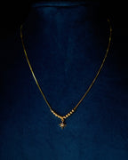 FLORA-Anti-Tarnish Gold Finish Star Charm Pendant Necklace | Minimal Beaded Chain