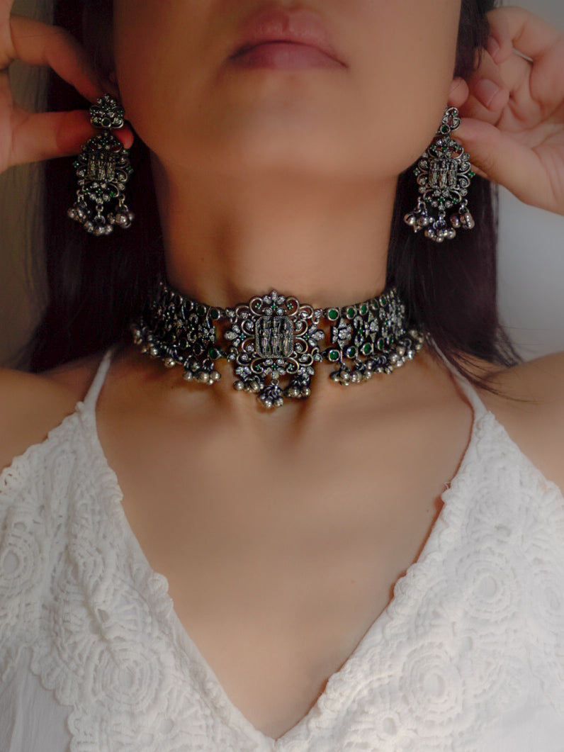 Anassa- Floral Devi Choker Necklace Set