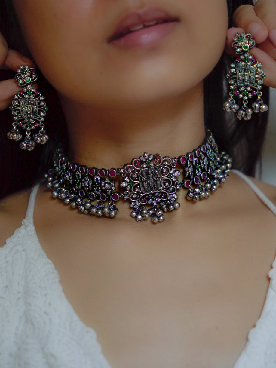 Anassa- Floral Devi Choker Necklace Set