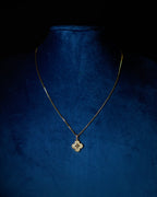 FLORA- Anti-Tarnish Gold Finish Clover Pendant Necklace with Mother of Pearl Detail