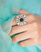 ZIKHIN-Luxury Square Kundan Rings