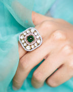ZIKHIN-Luxury Square Kundan Rings