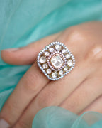 ZIKHIN-Luxury Square Kundan Rings