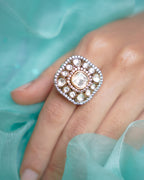 ZIKHIN-Luxury Square Kundan Rings