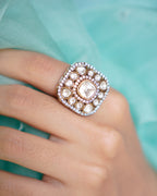 ZIKHIN-Luxury Square Kundan Rings